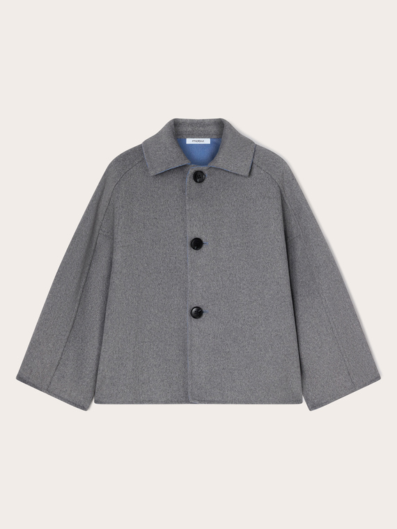Reversible wool-blend double coat