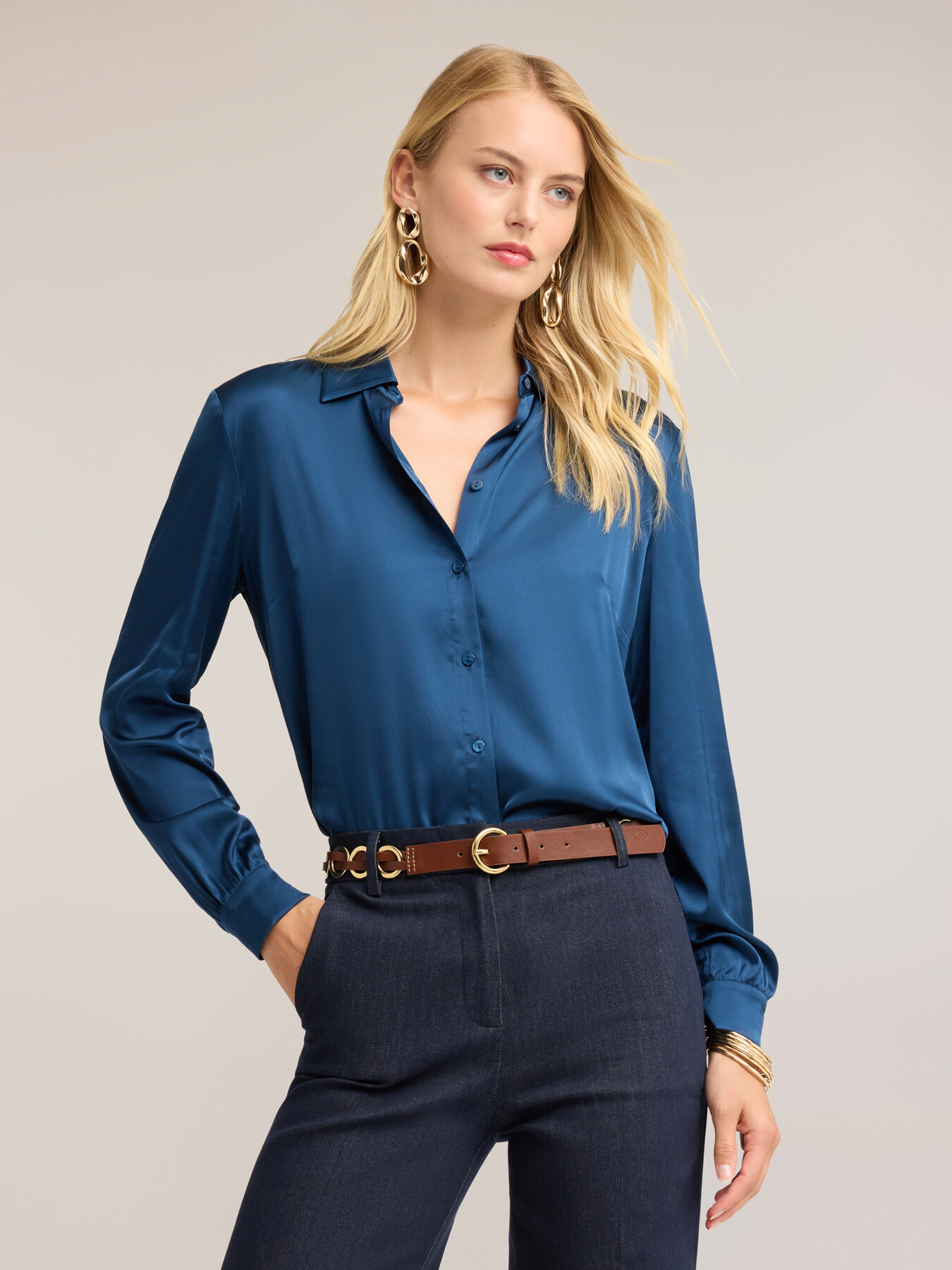Satin shirt image number 0