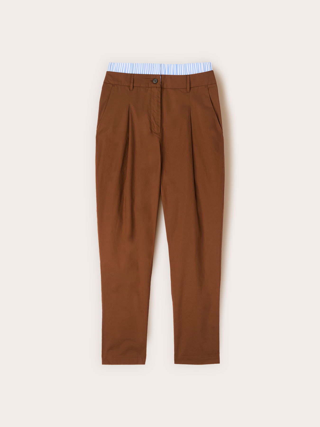 Pantaloni carrot in tela di cotone image number 4