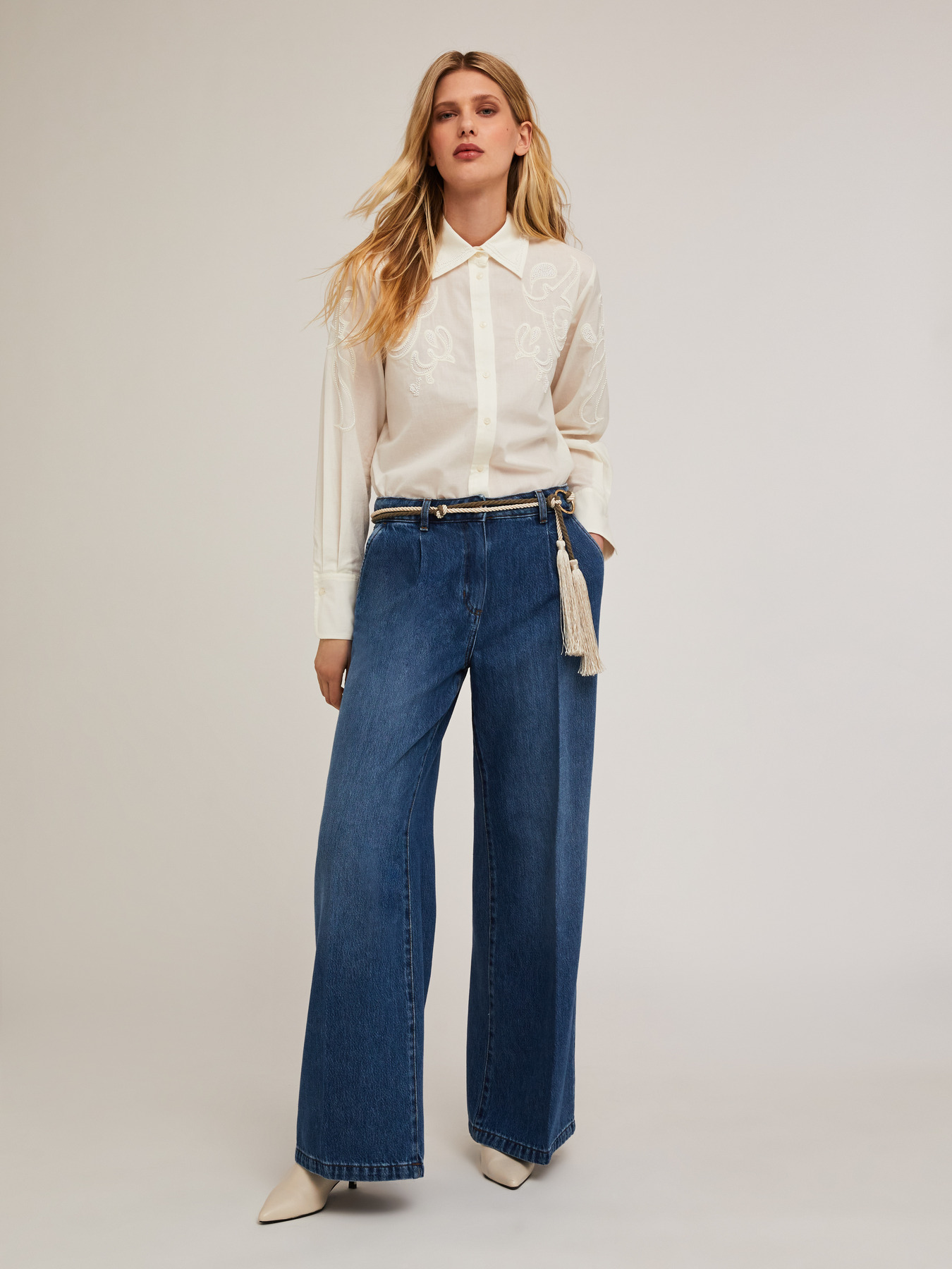 Wide slouchy jeans lyocell blend image number 0