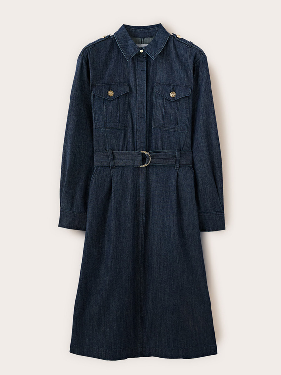 Hemdblusenkleid aus Denim mit G&uuml;rtel