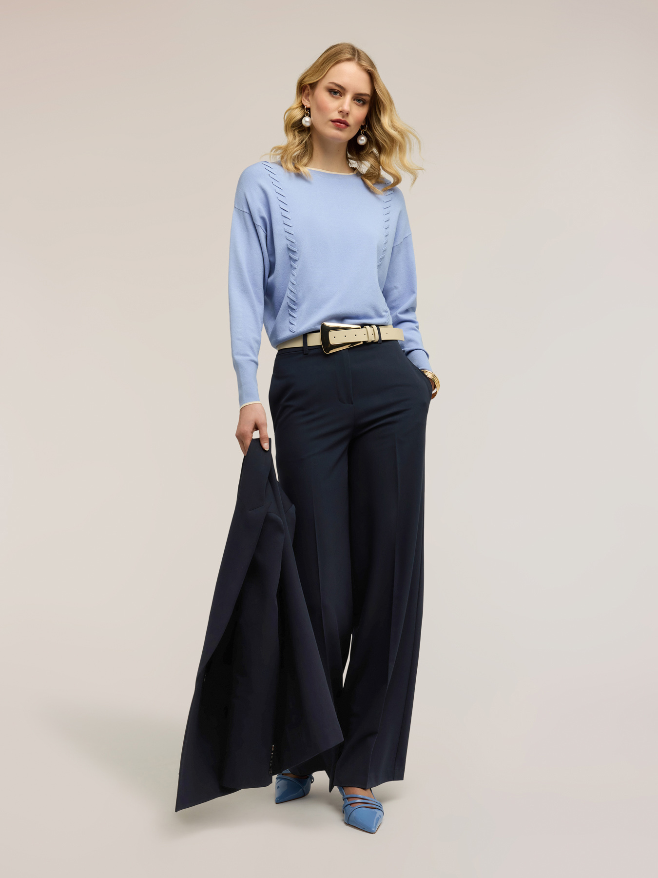 Sweater with decorative stitching image number 2