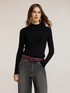 Diagonal ribbed sweater with asymmetric hem image number 0