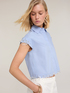 Boxy poplin shirt with stones image number 0