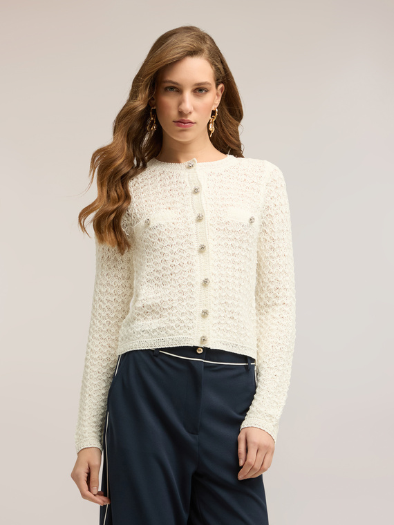 Cardigan tricotat ajurat