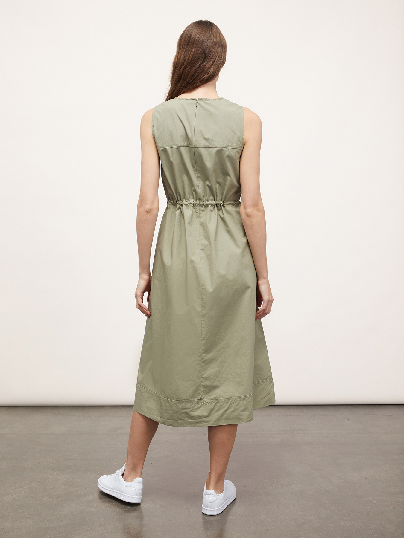 Rochie midi din bumbac cu cordon image number 1