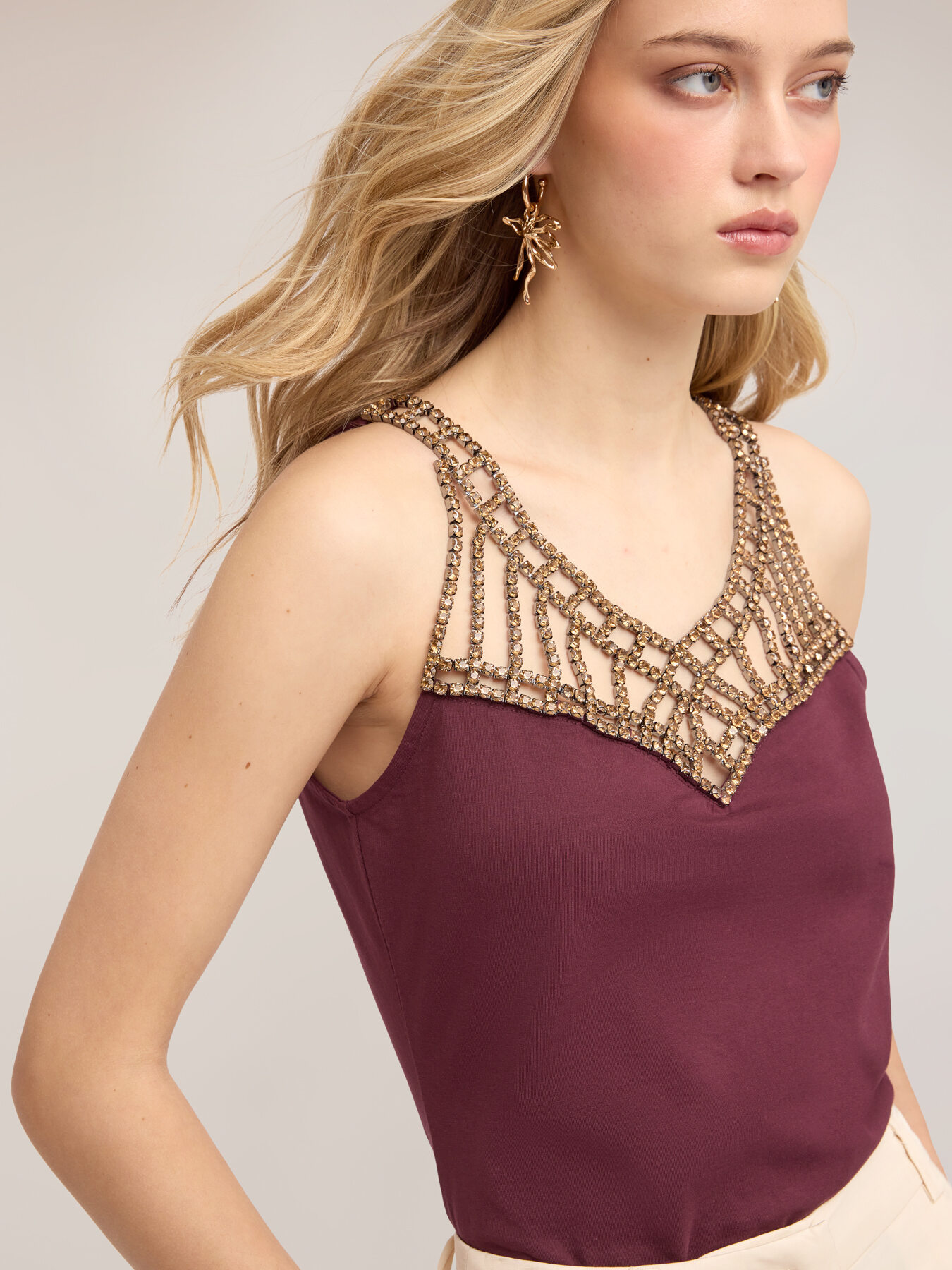 Mesh rhinestone top image number 3