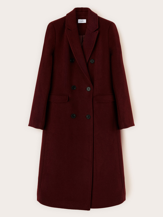 Palton cu două rânduri de nasturi din stofă de lână amestecată