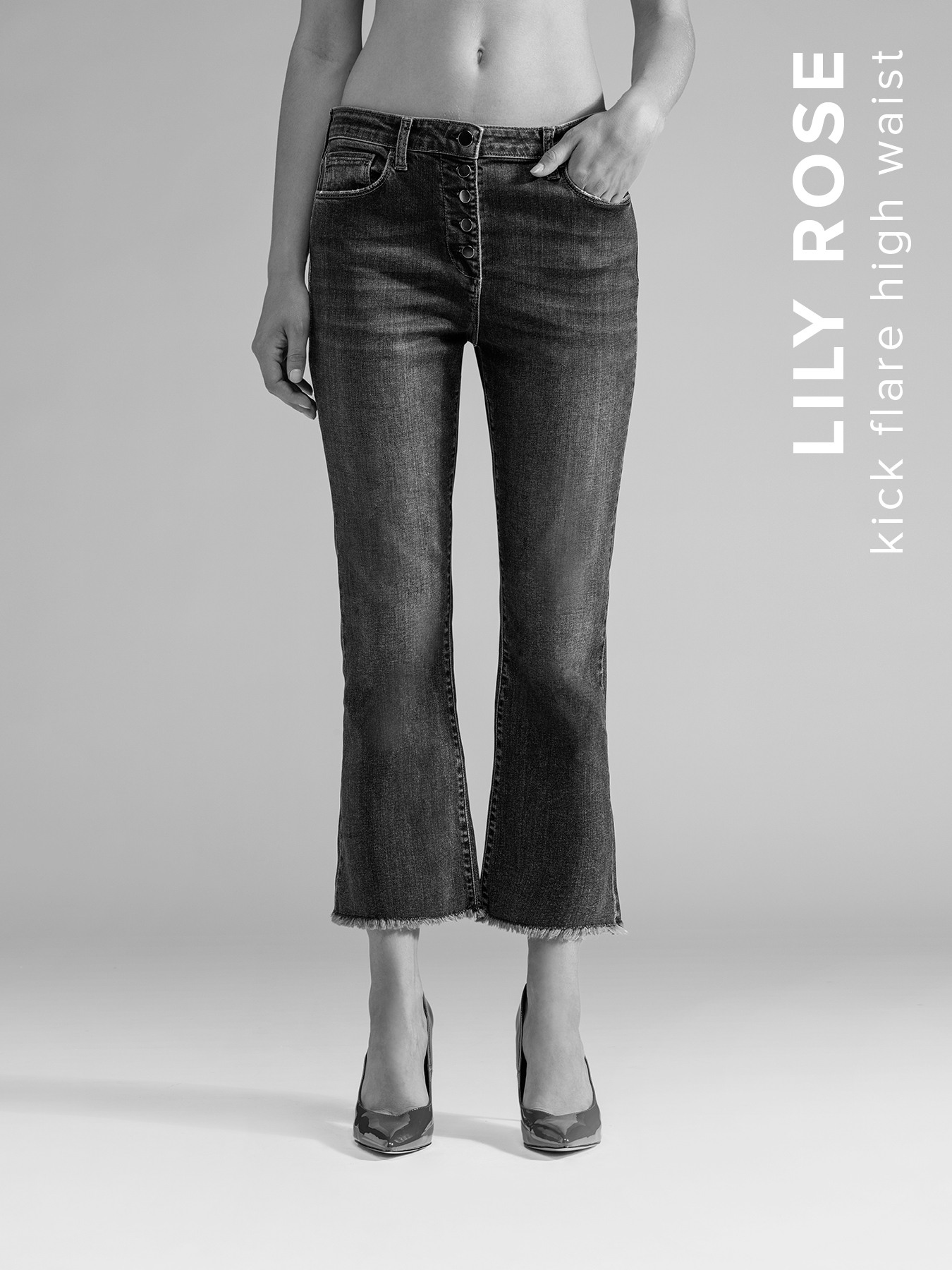 Lily Rose high waist kick flare jeans - Motivi.com - PL