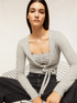 Cardigan crois&eacute; avec strass image number 2
