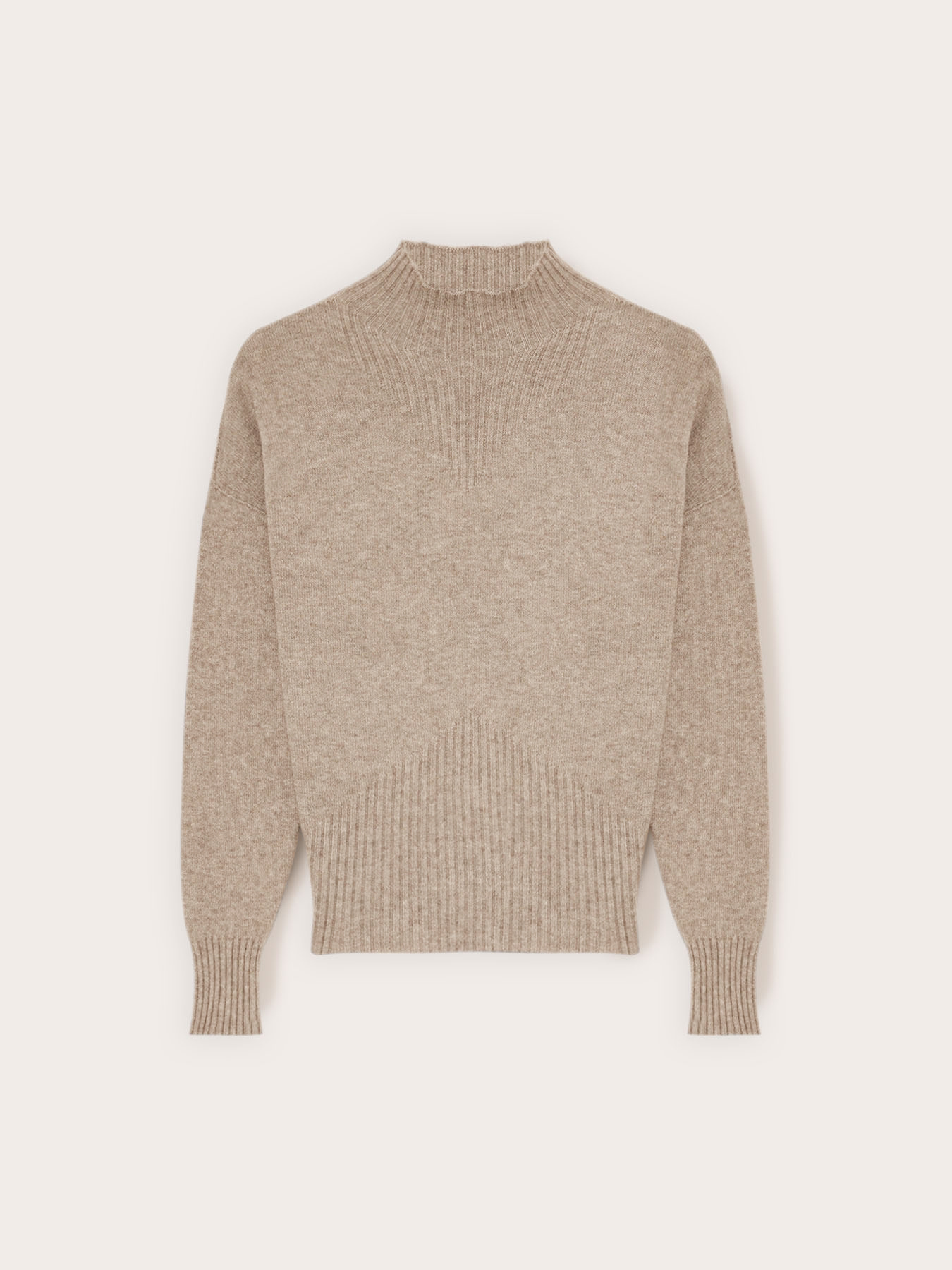 Ribbed viscose turtleneck sweater image number 4