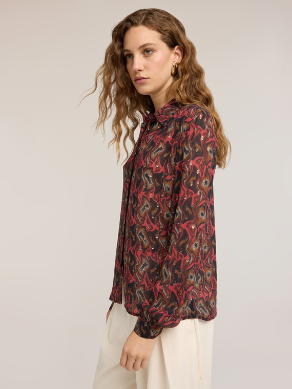 Fil coup&eacute; georgette shirt with print