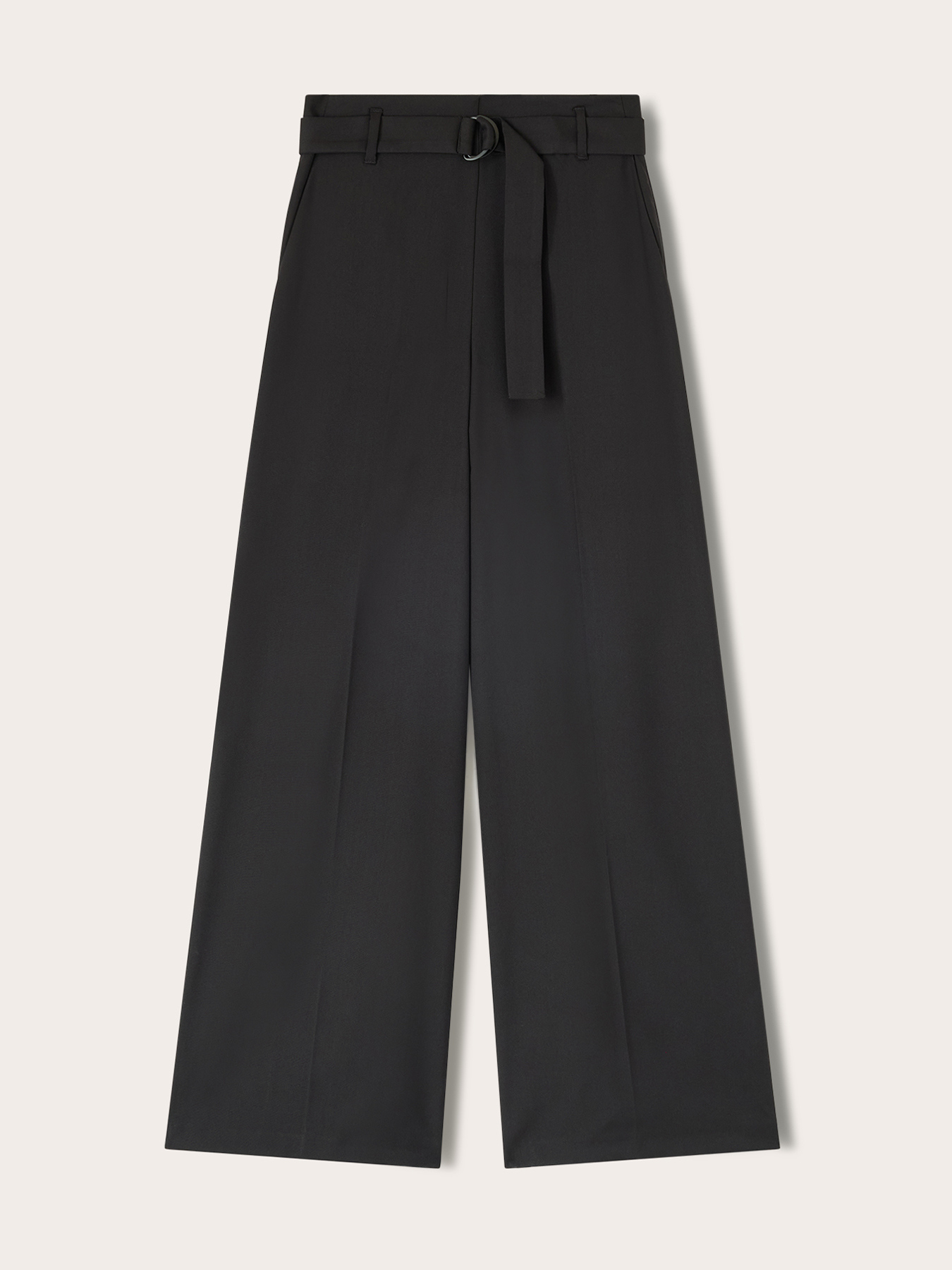 Pantalon palazzo en cady avec ceinture image number 5