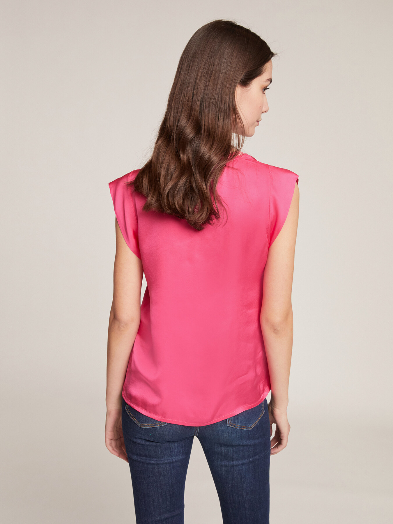 Satin tunic with lurex border image number 1