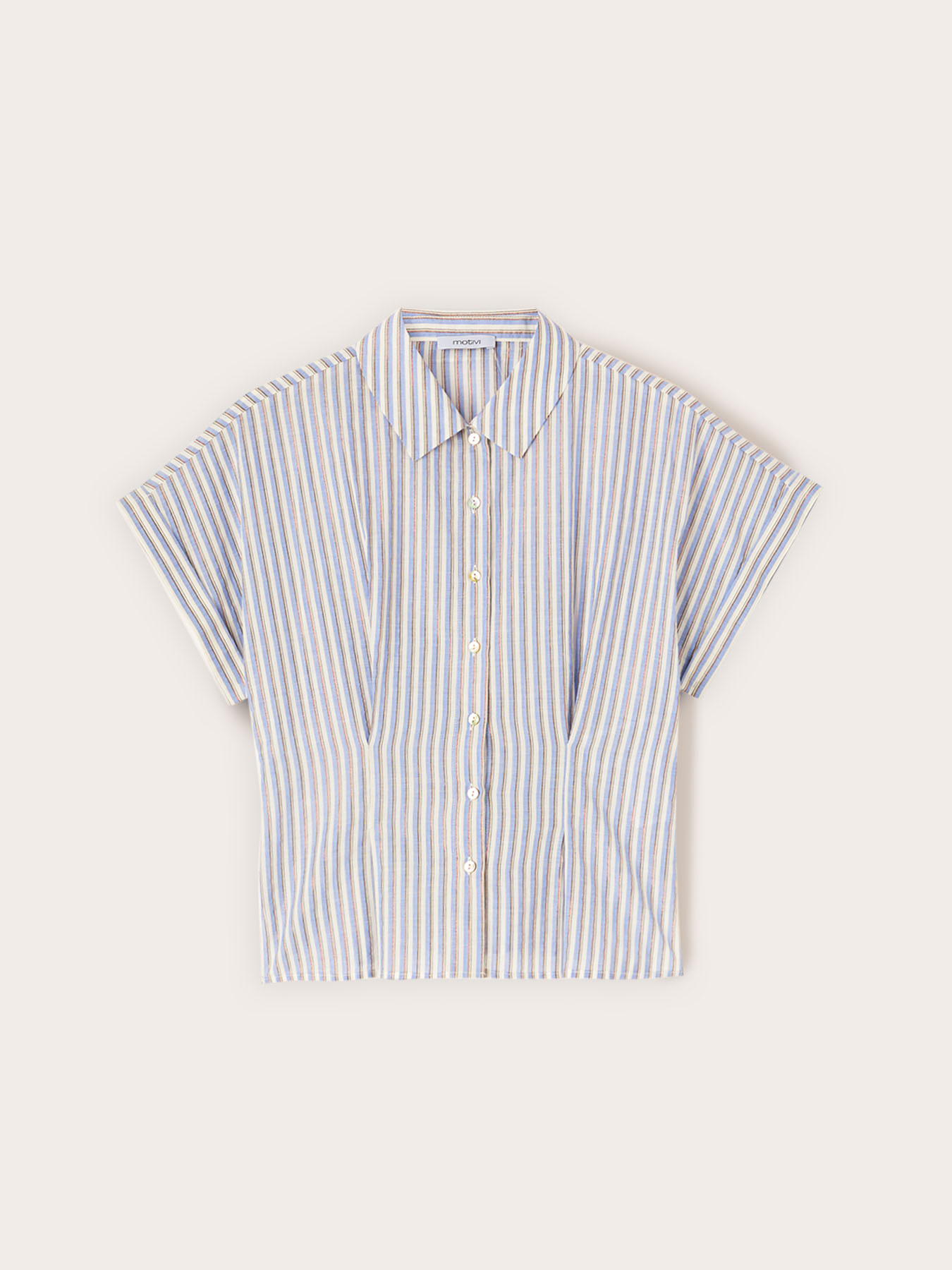 Lurex striped muslin shirt image number 4
