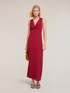 Long cr&ecirc;pe de chine dress with ring image number 0