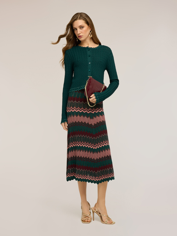 Cardigan court en tricot effet dentelle