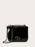 Medium bag in coated fabric and patent leather image number 1