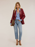 Single-breasted blazer in coated fabric image number 2