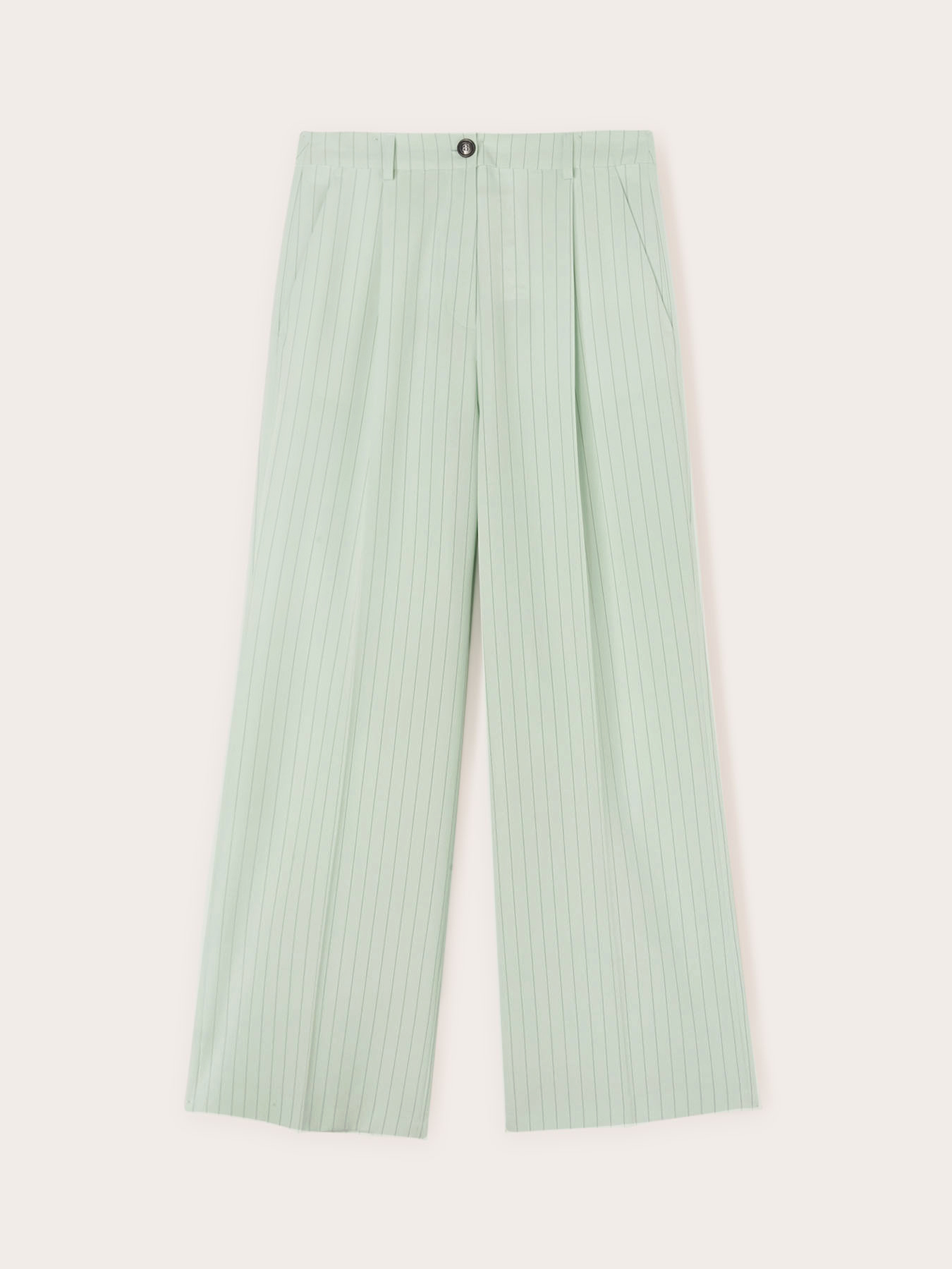 Pantaloni larghi gessati con pinces image number 4