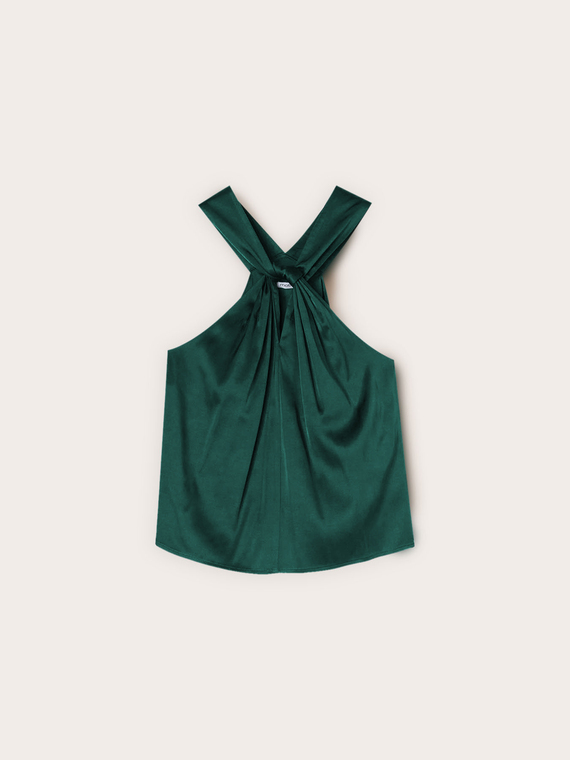Draped satin top