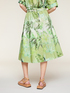 Falda midi circular con estampado de hojas image number 1