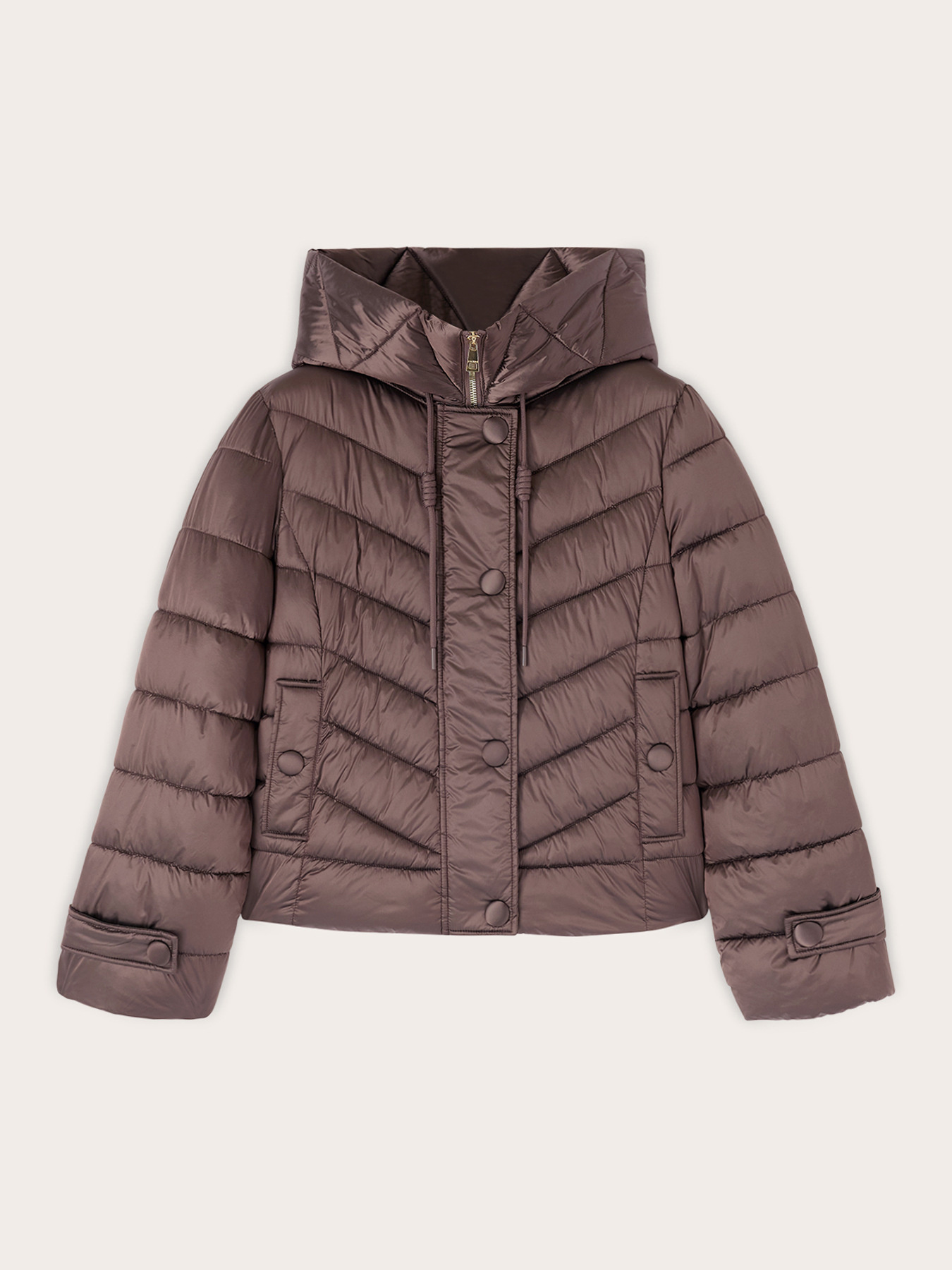 Short hooded down jacket image number 4