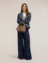 Mixed wool cardigan with jacquard print image number 2