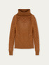 Openwork sweater with cowl neck image number 3