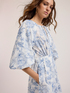 Vestito lungo in cotone con ricamo floreale image number 2