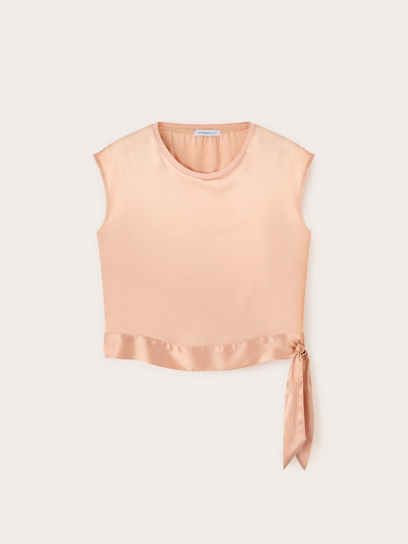 Blusa in raso con nodo image number 4