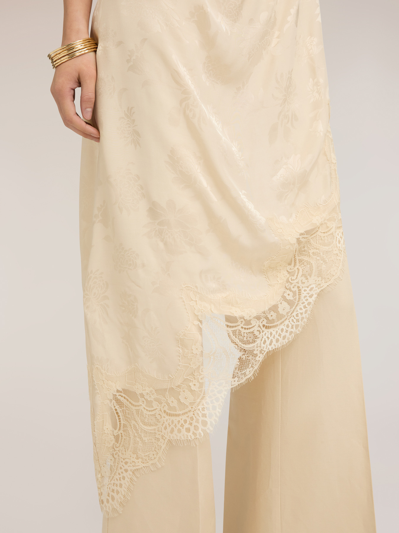 Asymmetric draped satin dress image number 3