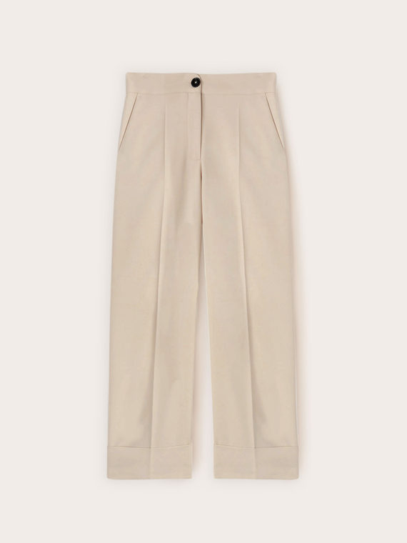 Pantaloni cropped in crepe