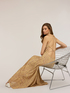 Vestito flare lungo misto lurex image number 0