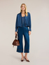 Short satin shirt with contrasting trim image number 2