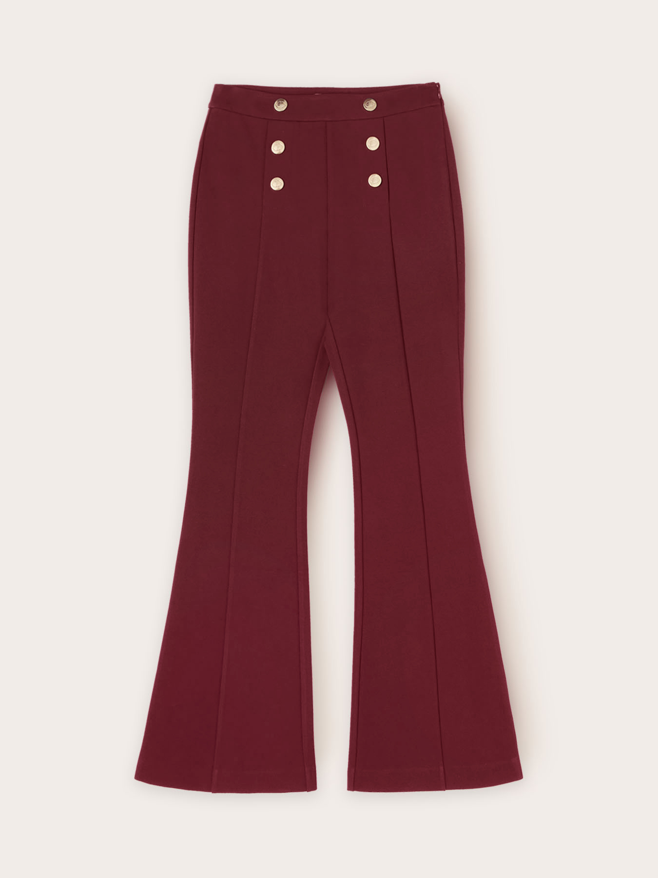 Pantaloni flare in punto milano motivo bottoni image number 4