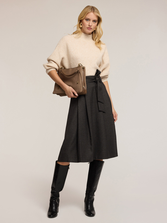 Gonna in tinto filo con cintura