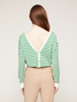 Striped sweater with rear placket image number 1