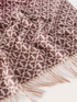 Sciarpa jacquard lunga con frange image number 2
