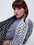 Two-tone polka dot scarf image number 2