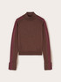Two-tone turtleneck sweater in silk blend image number 4