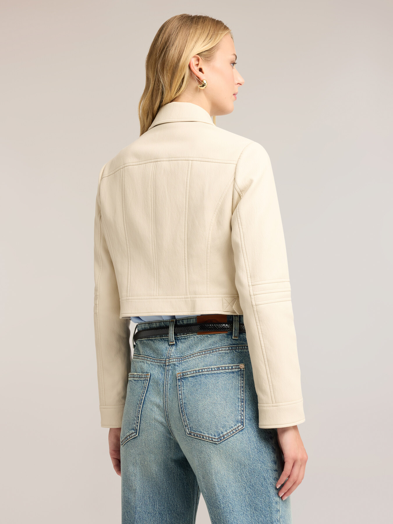 Biker jacket with asymmetric zip image number 1
