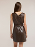 Crinkle effect sheath dress with belt and zip pockets image number 1
