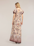 Langes Flare-Kleid aus Satin mit Print image number 1