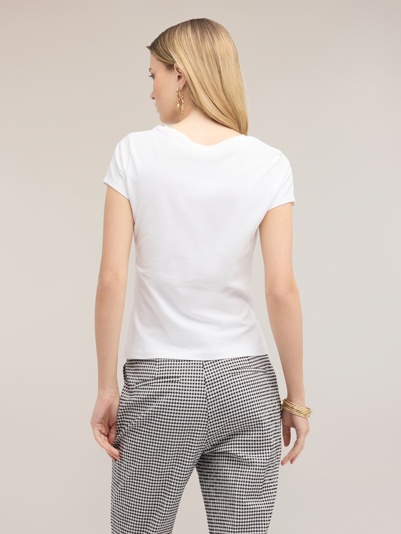 T-shirt with asymmetric side draping image number 1