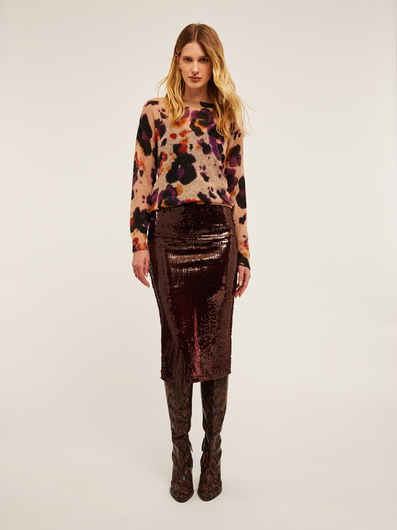Sequin midi skirt image number 5