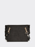 Faux suede shoulder bag with flounce image number 2