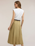 Vestito midi con cintura e gonna in popeline image number 1