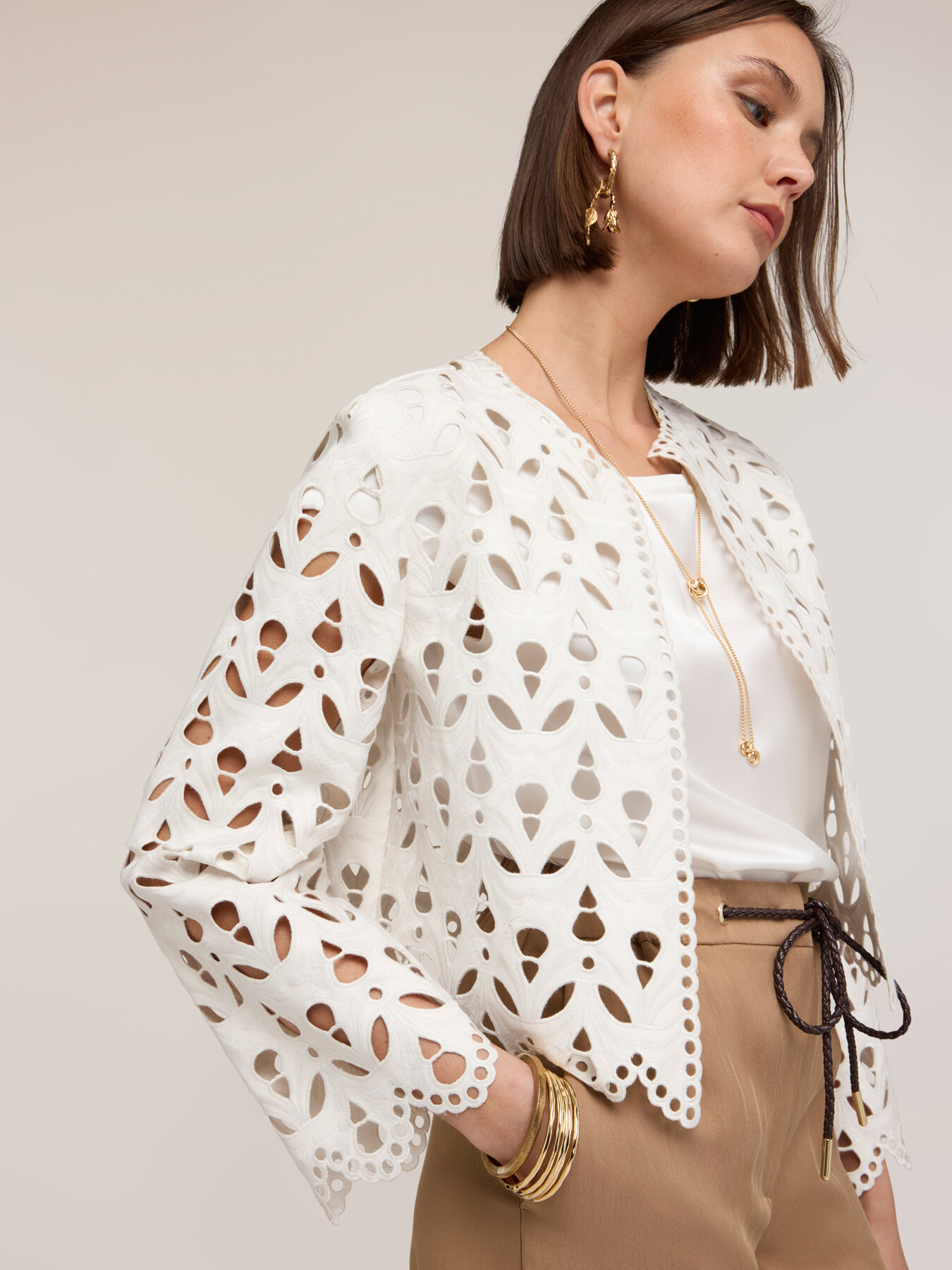 Chaqueta coated efecto sangallo image number 3