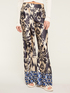 Flowing wide-leg trousers with ethnic pattern image number 0